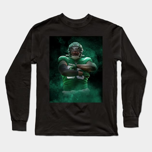 Quinnen Williams New York Sports Art Long Sleeve T-Shirt by JRoseGraphics